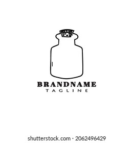 bottle with stopper logo cartoon icon design template cute modern isolated vector illustration