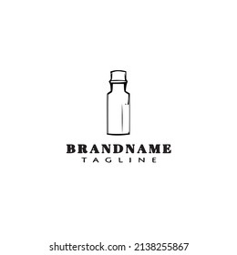 bottle with stopper logo cartoon icon design template black modern isolated vector cute