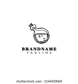 Bottle With Stopper Logo Cartoon Icon Design Template Black Modern Isolated Vector