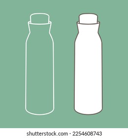 Flasche mit Stopfen. Vektorgrafik der Verpackung für Flüssigkeit. Zeilendesign-Symbol