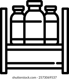 Bottle Storage Icon Line Vector Illustration