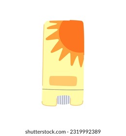 bottle sun cream cartoon. screen beauty, skin lotion bottle sun cream sign. isolated symbol vector illustration