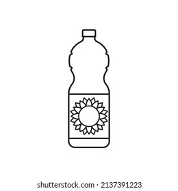 Bottle of sunflower oil icon. Line style. Vector.