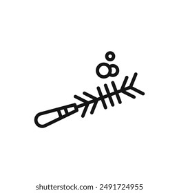 Bottle sweeper cleaning brush icon outline collection in black and on white background