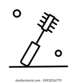 Bottle sweeper cleaning brush icon linear graphics set vector