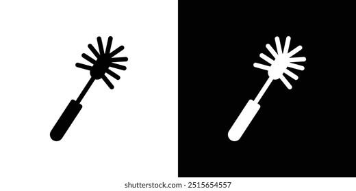 Bottle sweeper cleaning brush icon logo set vector