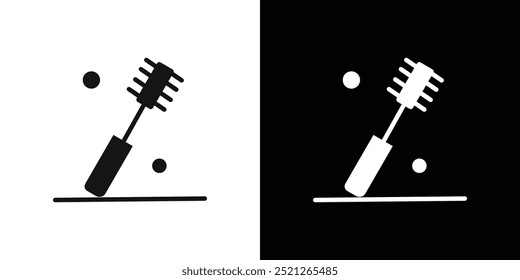 Bottle sweeper cleaning brush icon Flat line illustration