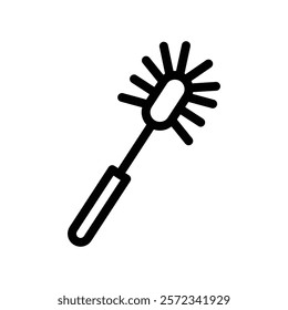 Bottle sweeper cleaning brush icon Black and white outline vector