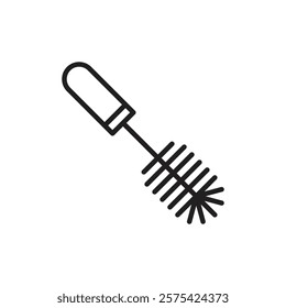 Bottle sweeper cleaning brush icon Simple thin outline