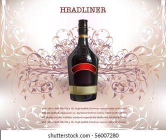 bottle of sweet  wine