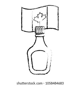 bottle syrup maple and canadian flag symbol