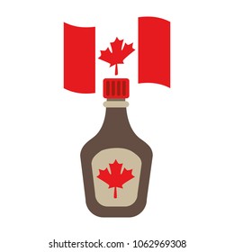 bottle syrup maple and canadian flag