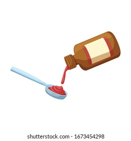 Flasche Sirup Vektorillustration Symbol.Symbol Vektorillustration Cartoon einzeln auf weißem Hintergrund Flasche Sirup .