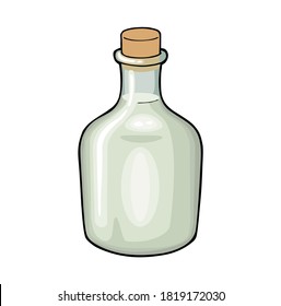 Bottle of tequila. Color vector illustration for label, poster. Isolated on white background