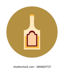 bottle tequila drink beverage alcohol block and flat icon vector illustration