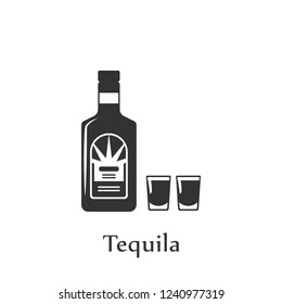 A bottle of tequila icon. Element of drink icon for mobile concept and web apps. Detailed A bottle of tequila icon can be used for web and mobile