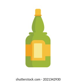 Botella del icono del tequila. Ilustración plana del icono del vector tequila aislado en fondo blanco