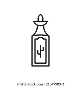 Bottle of tequila icon. High quality black vector illustration.
