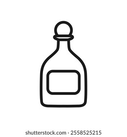 Bottle of tequila outline icon with editable stroke. Traditional Mexican alcoholic drink isolated pictogram with editable stroke. For web and mobile. Hard liquors concept. Vector illustration