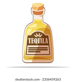 Bottle of tequila vector isolated illustration