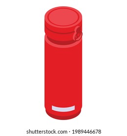 Bottle thermo cup icon. Isometric of Bottle thermo cup vector icon for web design isolated on white background