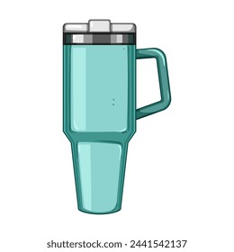 bottle thermos cup cartoon. mug thermal, travel reusable, flask mock bottle thermos cup sign. isolated symbol vector illustration