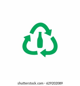 bottle and three arrows recycle symbol vector