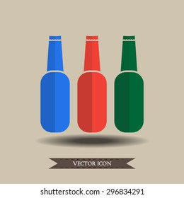 bottle three color vector icon 