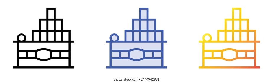 bottle throw icon. Linear, Blue Fill and Gradient Style Design Isolated On White Background