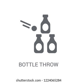 Bottle throw icon. Trendy Bottle throw logo concept on white background from Circus collection. Suitable for use on web apps, mobile apps and print media.