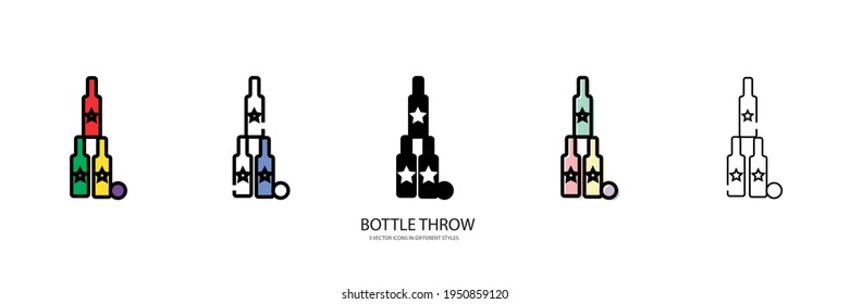 Bottle Throw vector type icons