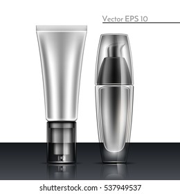 A bottle of tone cream. Template for design. Vector illustration