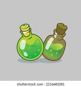 a bottle of toxic poison halloween isolated vector
