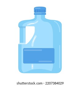 Bottle. Transparent containers of different sizes, liter for recycling isolated on white. Vector illustration for pure water consumption, packaging, reusable trash concept