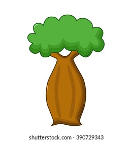 Bottle tree icon in cartoon style isolated on white background