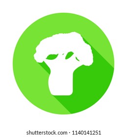 bottle tree icon in Flat long shadow style on white background