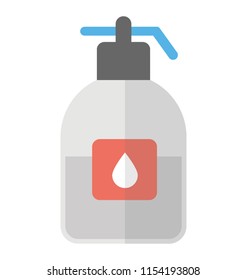 
Bottle with trigger and driblet sticker offering icon for natural product
