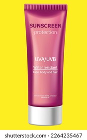 bottle tube for sun cream vector illustration