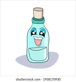 Bottle tumblr straw vector illustration bottle creature monster bottle and straw