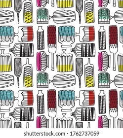 Bottle and vases seamless pattern. Surface pattern design series for home and living.