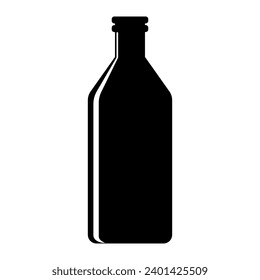 Flasche, Vektorschwarz Symbol auf weißem Hintergrund
