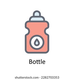 Iconos de contorno de vectores de botella Material gráfico simple