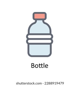 Bottle Vector  Fill outline Icons. Simple stock illustration stock