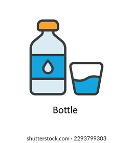 Bottle  Vector Fill outline Icons. Simple stock illustration stock