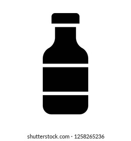 Bottle vector, grocery store related solid design icon