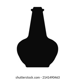 Icono de vector de botella color negro aislado en fondo blanco para el signo de reciclado de plástico, recipiente de bebida, agua, alcohol. 10 pasos