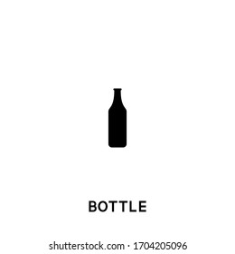 Flasche-Vektorillustration-Symbol. Flasche, schwarzes Zeichen auf weißem Hintergrund. Flaschensymbol für Web und App