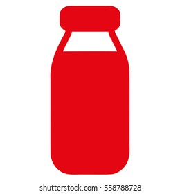 Bottle vector icon. Flat red symbol. Pictogram is isolated on a white background. Designed for web and software interfaces.