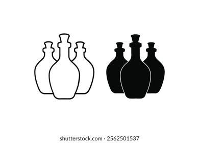  Bottle vector icon Illustration Vector Graphic of Bottle icon. Bottle silhouette, line art design.