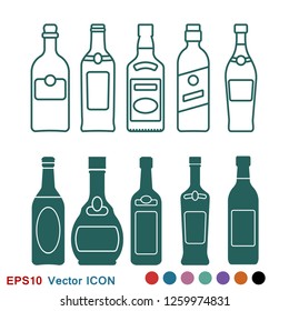 Bottle vector icon, for mobile and web design. Drink Bottle vector graphics
